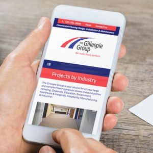 Gillespie Group website on iPhone