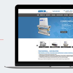 AZCO Corp website on laptop