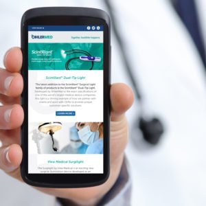 Doctor hand showing a blank smart phone screen app