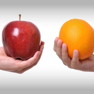 Apple and Orange in Hands