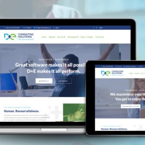 D&E Website on Screens
