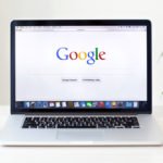 MacBook Pro Retina with Google home page on the screen
