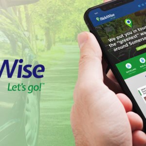RideWise website on phone header image